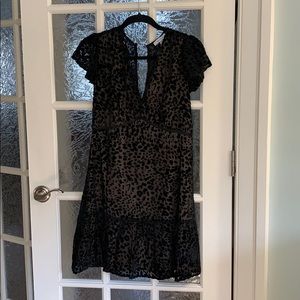 Animal print velvet burnout dress